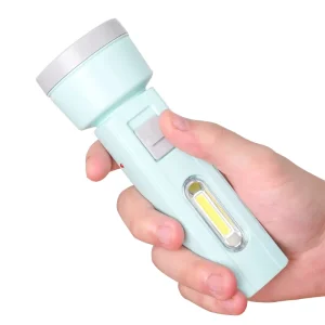 High Brightness COB LED Torch Flashlight ABS Rechargeable Lithium Battery IP44 Waterproof 6000K Daylight Long Range Outdoor Mini