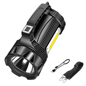 High Brightness Searchlight Double Powerful Side Light Large Floodlight Power Indicator Torch with Bracket Power Bank Function