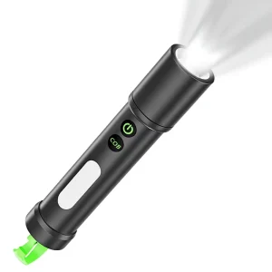 High Brightness Zoom Flashlight Rechargeable 18650 Battery Multifunctional Hook COB Side Light 500m+ Beam