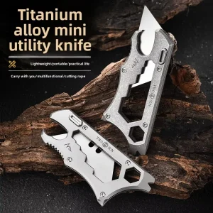 High-End Titanium Knife Portable EDC Tool Multi-Function Utility Knife for Camping Outdoor Survival Kit Opener Tool