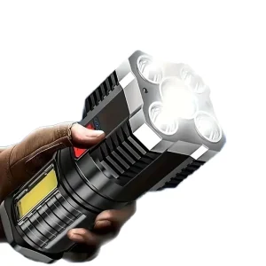 High Endurance USB Rechargeable LED Flashlight Four Lights Multifunctional Cob Side Light Long Range Searchlight IP65 Camping