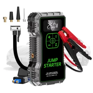 High Flow Large Cylinder Car Battery Booster with Air Pump Fast Tire Inflating Portable Emergency Power Bank OEM Custom