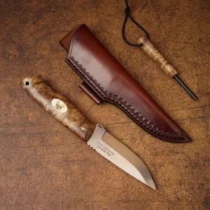 High Hardness DC53 Steel Full Tang Survival Outdoor Hunting Tool Snakewood Extra Sharp Fixed Blade Knife OEM 8.8cm 170g