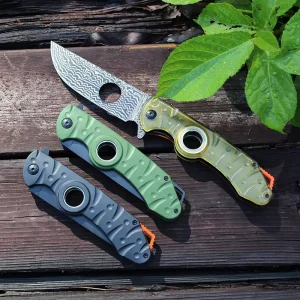 High Hardness Fidget Spinner Rotatable Stainless Steel Wilderness Outdoor Survival Camping Folding Self Defense Pocket Knife