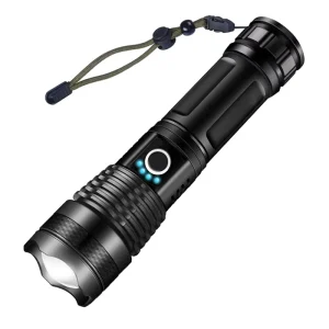 High Lumens Waterproof USB Rechargeable Tactical Flashlight XHP50 LED Torch Aluminum Alloy