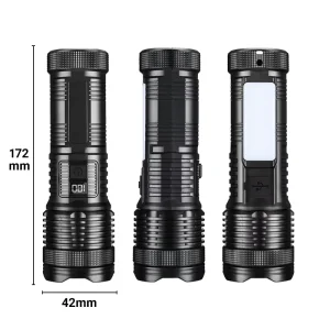 High Power 1000Lumens Tactical LED Torch Super Bright Waterproof Flashlight for Emergency Camping Aluminum Body DC Power Source