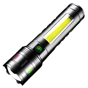 High Power Bright Aluminum Alloy Flashlight Outdoor Multi Function Searchlight Hook Camping Light White Laser IP65