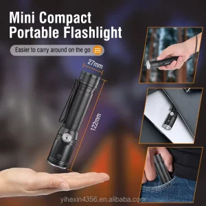 High Power IP67 Led Torch Flash Light Magnetic LED Flashlight Camping Outdoor Hiking 1080 Lumens Super Bright Small Flashlight