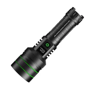 High Power LED Flashlight 3000LM 1000M Long Beam Tactical Torch with Smart LCD Display IP65 Waterproof Zoomable Emergency Torch