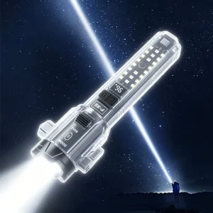 High Power Long Distance Aluminum Alloy LED Flashlight with 1000+ Lumens Waterproof Emergency Torch Handheld Rechargeable