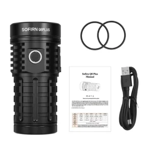 High Power Q8 Plus 16000lm Aluminum Alloy Rechargeable Flashlight with 6* XHP50B LEDs Anduril 2 UI