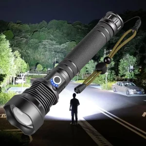 High Power XHP70.2 USB Rechargeable Telescopic Zoomable Power Display LED Flashlights 5000 Lumen Hand Torch Light