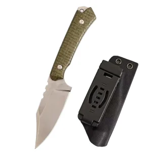 High Quality 5cr15mov Stainless Steel Portable Fixed Blade Hunting Knife Flax Carbon Fiber Handle With Kydex Sheath EDC Tool