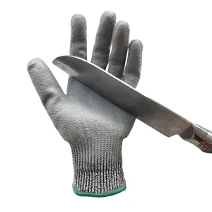 High Quality Cut Resistant Gloves Grade 5 Hand Protection PU Gloves Industrial Glass Metal Protective Gloves