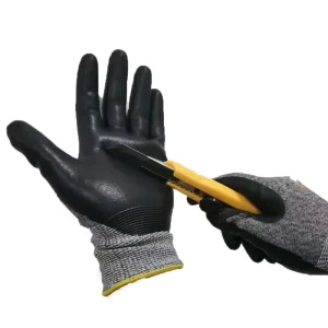 High Quality Cut Resistant Level 5 Kitchen Use Leather HPPE Steel Safety Gloves CE Certified EN388 Anti Vibration Anti Slip