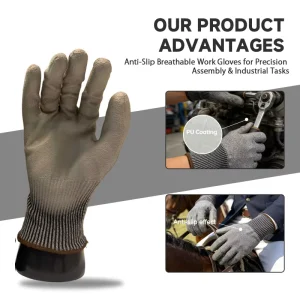 High Quality Level 4 HPPE Labor Protection Anti cut Gloves with High Tear Resistance for Metal Working