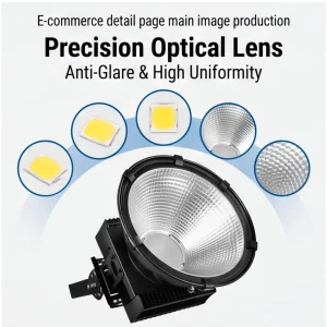 High Wattage LED Projector Light 300W to 3000W Industrial Searchlight for Tower Crane Construction Works
