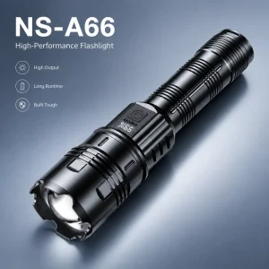 IP44 Waterproof Aluminum Alloy Emergency Flashlight LED Rechargeable with USB Type C Adjustable Focus Outdoor Searchlight