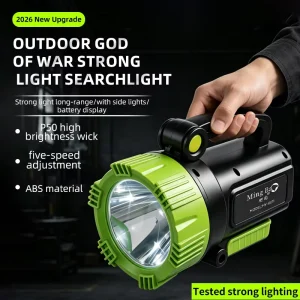 IP54 Waterproof Plastic LED Outdoor Camping Rechargeable Battery Searchlight Side Lights Emergency Torches