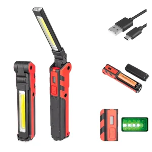 IP66 Portable Rechargeable Foldable LED Emergency Work Light Inspection Light for Repairing Construction Site Camping Hiking