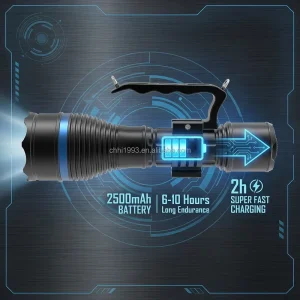 IP68 Waterproof Anti Explosion Rechargeable LED Flashlight ATEX Standards Hand Lamp for Chemical Plant Mining Safety Lighting