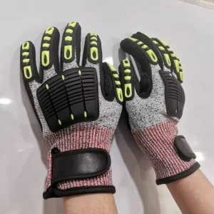 Industrial Cut-Resistant Tripolymer Safety Gloves Breathable Textured Full Palm