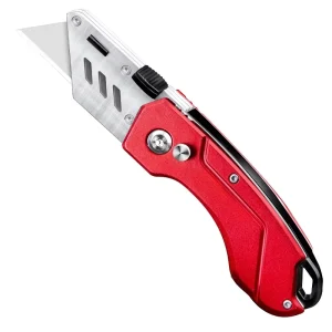 Industrial Grade OEM Customizable Retractable Folding Utility Knife Stainless Steel Bevel/Bent Edge Push Button 14cm