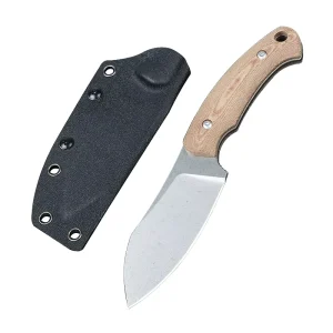 Industrial Grade Outdoor Camping Straight Knife 14C28N Steel Flax Handle Self Defense Tool