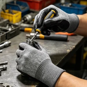 Industrial Grade Sandy Nitrile Coated Oil Resistant Durable Grip Palm Protection Mechanical Construction Work Safety Hand Gloves