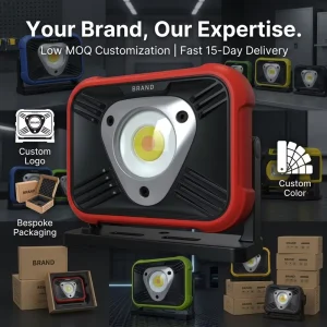 Industrial LED Searchlight 2500LM Rechargeable COB Work Light Portable Lamp for Workshop