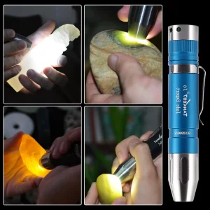 J6 Waterproof LED High Spotlight Torch Lamp Rechargeable Gemstone Flashlight Amber Jade Jewelry Flashlight