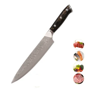 Japanese AUS10 Damascus Stainless Steel Chef Knife Handmade Cooking Tool for Vegetables with Sheath