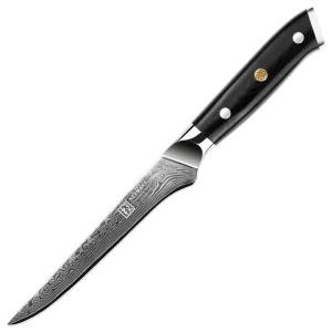KEEMAKE 6 Inch 67 Layers Damascus Steel Blade Boning Knife with G10 Handle