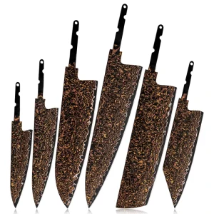 Knives Set Blank Blade Black 33 Layers Copper Damascus Steel Knife Blade Japanese Kitchen Knives No Handle Blades