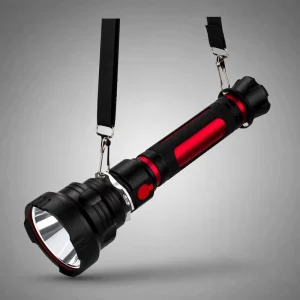 LED Flashlight Heavy Duty Rechargeable Searchlight Handheld Torch with Shoulder Strap Outdoor Camping Rescue OEM