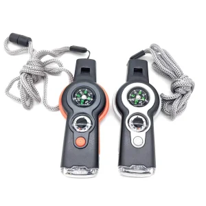 LED Light Thermometer Compass Survival Whistle Multifunctional 7 in 1 Handheld Emergency Rescue Survival Tool