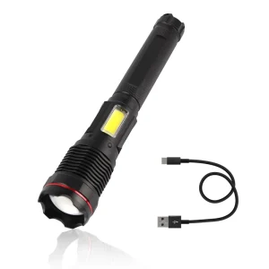 LED Rechargeable High Lumen Flashlights Long Range Powerful Aluminium Torch Flashlight