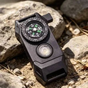 LED SOS Emergency Survival Paracord Buckle Built in Compass Lightweight Multi Tool Accessory for Paracord Bracelets Camping