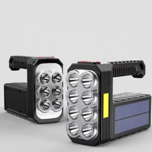 LED Solar Powered USB Ultra Bright Handheld Emergency Long Range COB Flashlight Torches