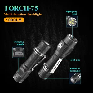 LED Torch Rechargeable Super Bright 2000 Lumen Tactical Flashlight Zoomable Camping Outdoor Torch with Batteries