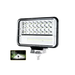 LM 1596 48 LED Flood Spot Combo Work Light 5″ High Brightness Black 96W for Excavator DC 12-60V Waterproof Headlight