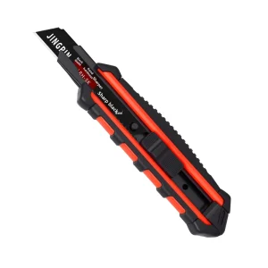 Large Utility Wallpaper Knife Carbon Steel Blade Rubber Grip Handle OEM Customizable Industrial Use