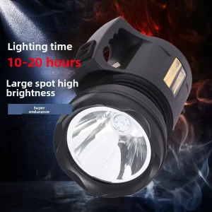 Laser High Intensity Waterproof Rechargeable LED Flashlight 500m Beam Distance ABS Material Hunting Searchlight Spotlight Black