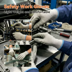 Level 4 HPPE Fiber Cut-Resistant Gloves with High Tear Resistance for Mechanical Industry