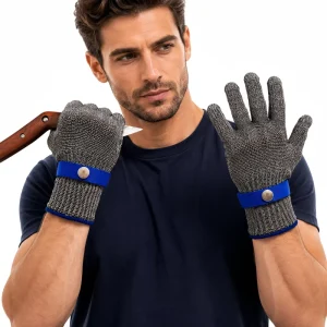 Level 5 Cut-Resistant 316 Stainless Steel Gloves for Slaughtering and Fish Processing