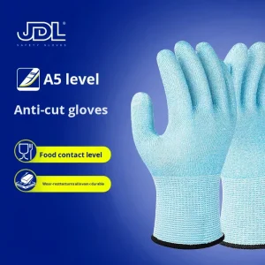 Level 5 Cut Resistant HPPE Knit Wrist Safety Gloves for Glass Cutting Gardening and Work
