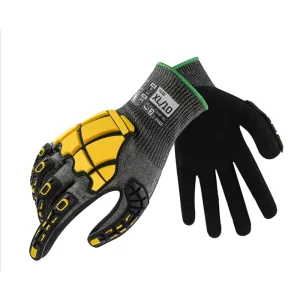 Level 6 Anti Cut Nitrile Safety Work Gloves With TPR Palm for Machinery Cutting Construction Impact Resistance