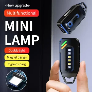 Lightweight Mini 300 Lumen LED Torch Rechargeable EDC Keychain Flashlight Waterproof and IP65 Rated USB Charging
