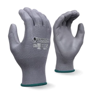 Lightweight Polyester Seamless Breathable PU Work Gloves for Construction Warehouse and Home Improvement