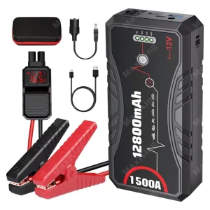 Lightweight Travel Emergency Tool AL JP12 Jump Starter Power Bank 1500A Peak Current Smart Alarm Jumper Clamp Wide Temperature